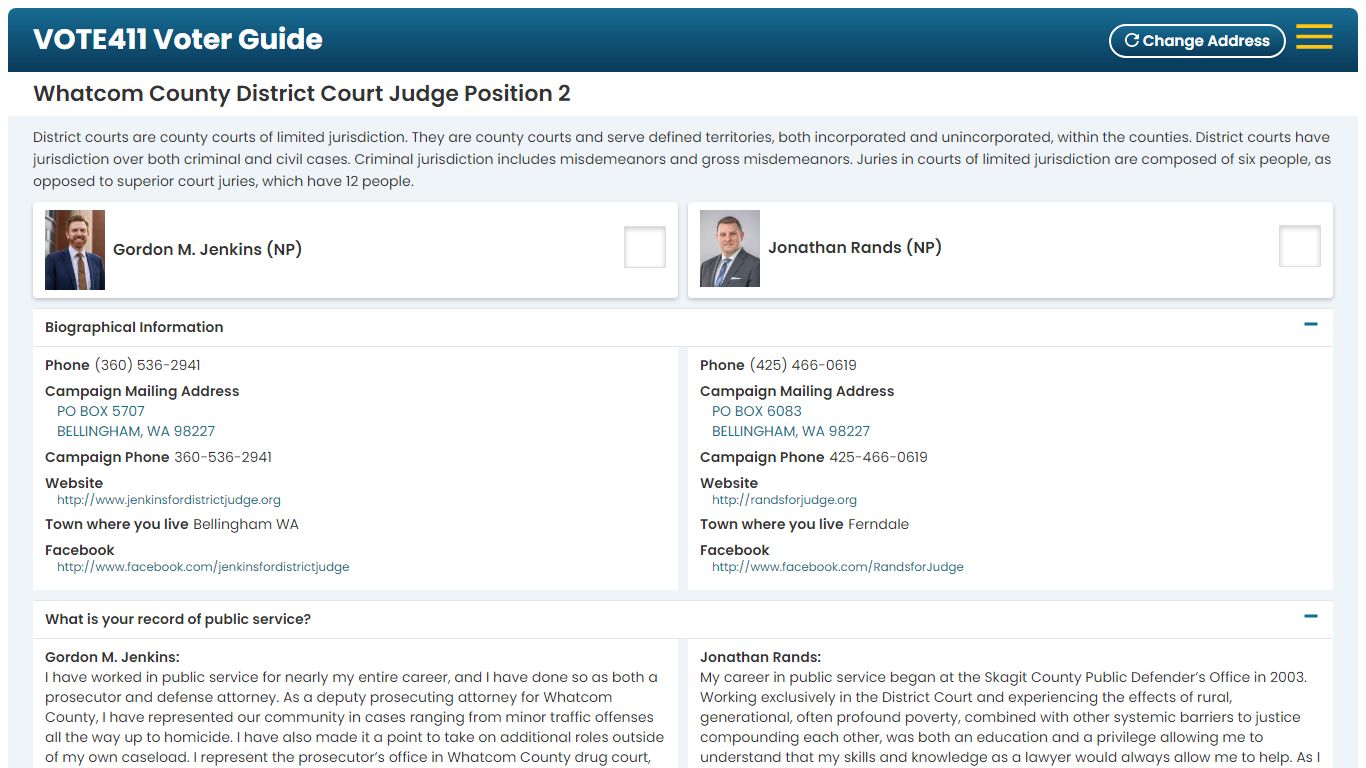 Whatcom County District Court Judge Position 2 — vote411 Voter Guide